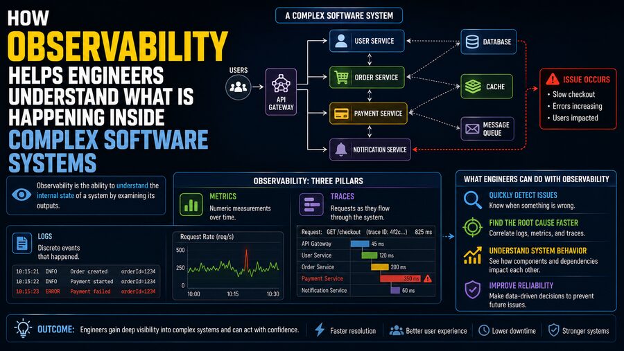 π How Observability Helps Engineers Understand What Is Happening Inside Complex Software Systems