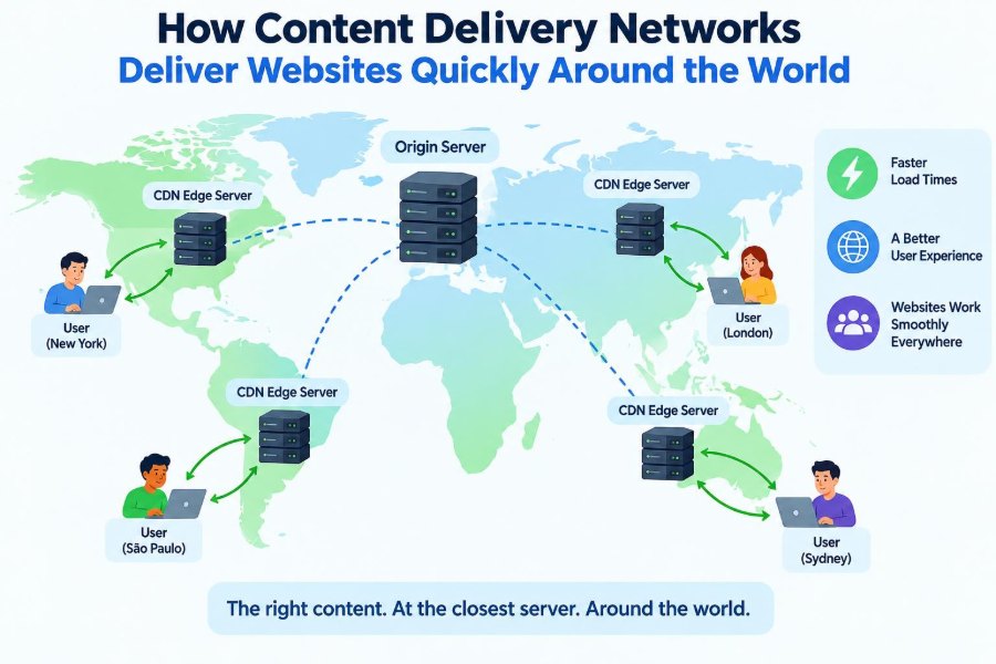 🌍 How Content Delivery Networks Deliver Websites Quickly Around the World