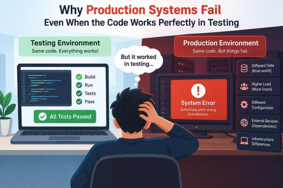 🚨 Why Production Systems Fail Even When the Code Works Perfectly in Testing