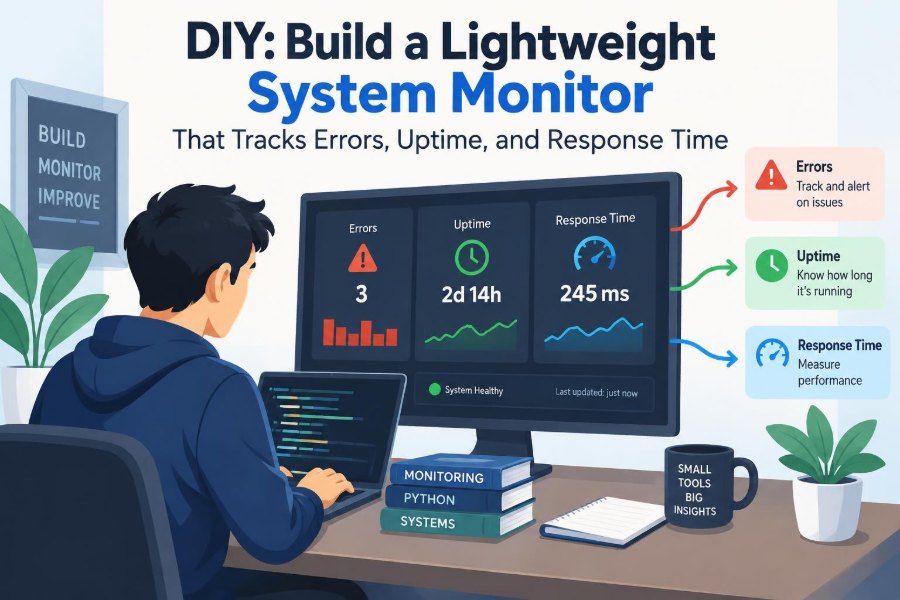 ⚙️ DIY: Build a Lightweight System Monitor That Tracks Errors, Uptime, and Response Time
