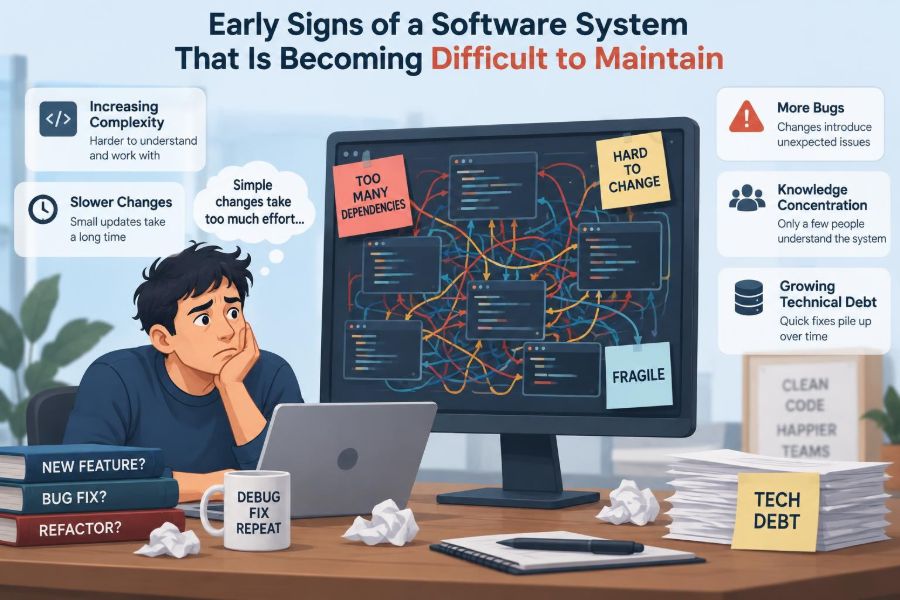 ⚙️ Early Signs of a Software System That Is Becoming Difficult to Maintain