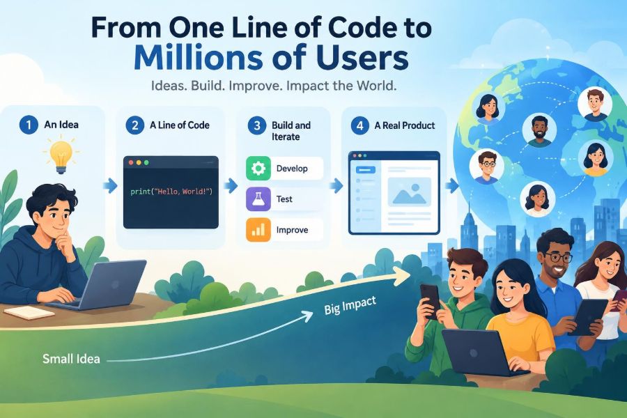 ⚙️ From One Line of Code to Millions of Users: How Software Ideas Grow into Real-World Products