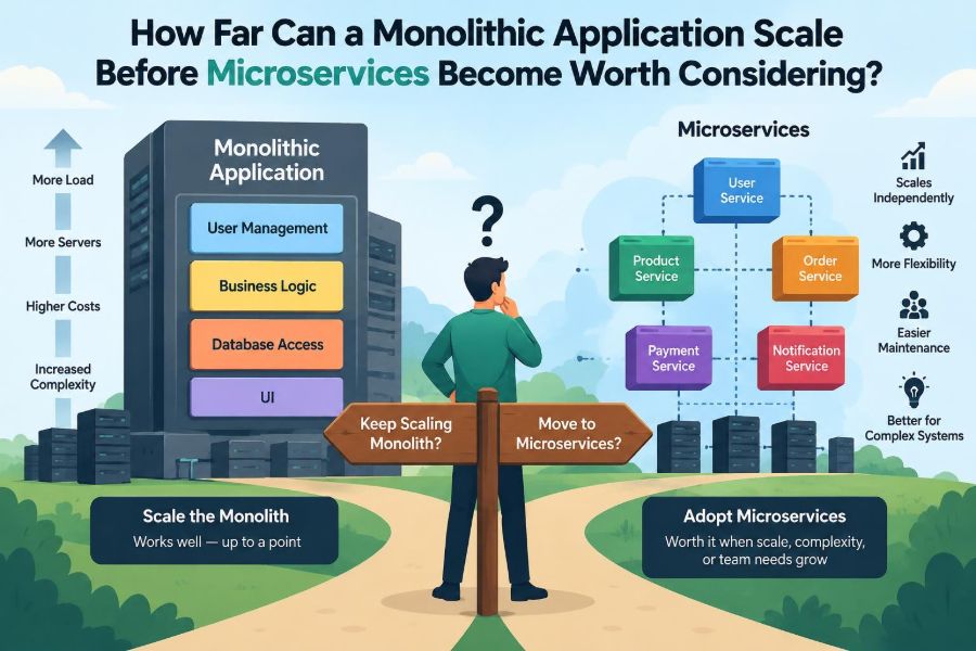 ⚙️ How Far Can a Monolithic Application Scale Before Microservices Become Worth Considering?