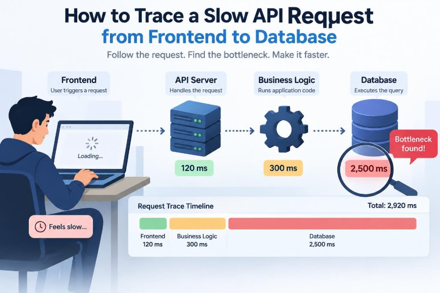 ⚙️ How to Trace a Slow API Request from Frontend to Database