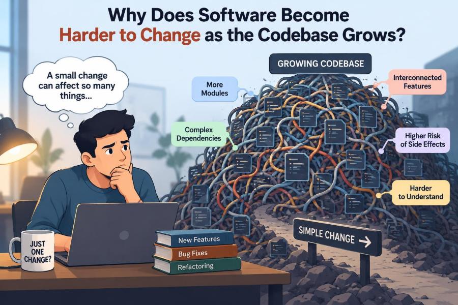 ⚙️ Why Does Software Become Harder to Change as the Codebase Grows?
